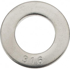 Value Collection - 3/4" Screw, Grade 316 Stainless Steel SAE Flat Washer - 13/16" ID x 2" OD, 0.148" Thick - Apex Tool & Supply