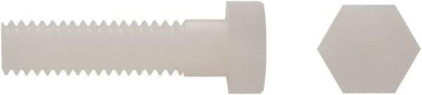 Electro Hardware - 5/16-18 UNC, 1" Length Under Head Hex Head Cap Screw - Fully Threaded, Grade 6/6 Nylon, Uncoated, 1/2" Hex - Apex Tool & Supply