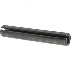 Value Collection - 1/2" Diam x 3" Long Slotted Spring Pin - Grade 1070-1090 Alloy Steel, Black Oxide Finish - Apex Tool & Supply