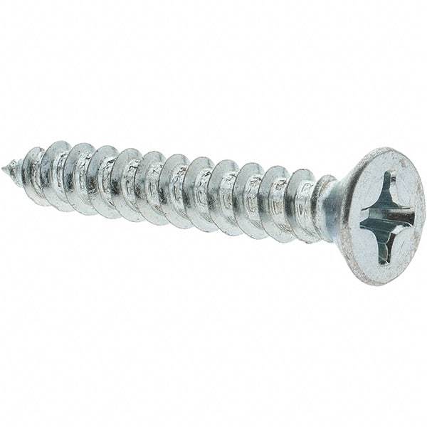 Value Collection - #12 Flat Head Phillips Sheet Metal Screw - Steel, 1-1/2" OAL, Grade 2 - Apex Tool & Supply