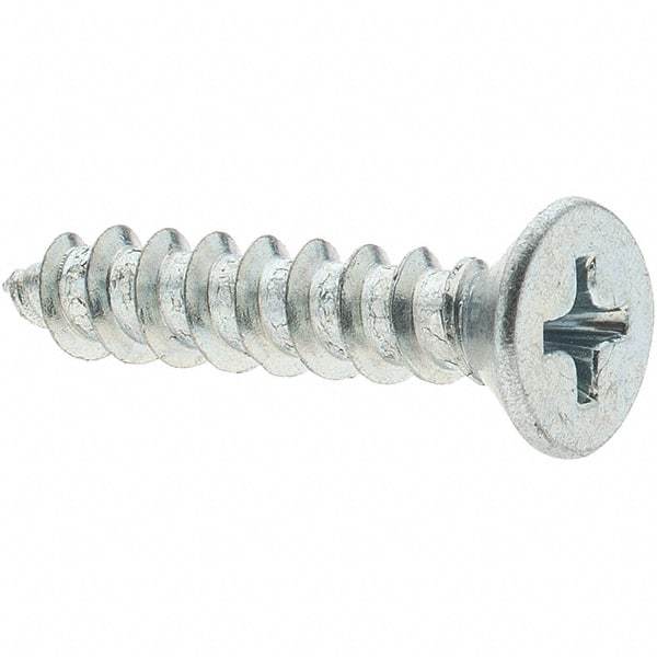 Value Collection - #10 Flat Head Phillips Sheet Metal Screw - Steel, 1" OAL, Grade 2 - Apex Tool & Supply