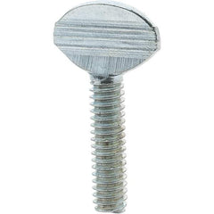 Value Collection - 1/4-20 Oval Shoulderless Grade 2 Steel Thumb Screw - 1" OAL, Zinc-Plated Finish - Apex Tool & Supply