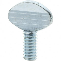 Value Collection - 1/4-20 Oval Shoulderless Grade 2 Steel Thumb Screw - 1/2" OAL, Zinc-Plated Finish - Apex Tool & Supply