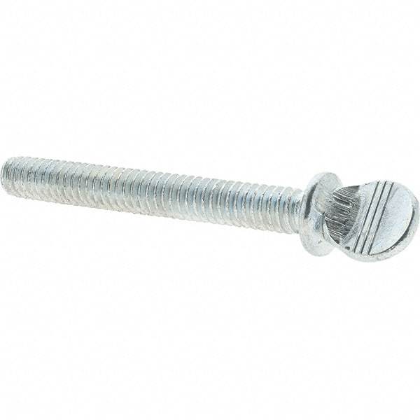 Value Collection - 1/4-20 Oval Shoulder Grade 2 Steel Thumb Screw - 2" OAL, Zinc-Plated Finish - Apex Tool & Supply