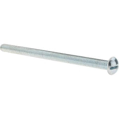 Value Collection - 3/8-16 UNC, 6" Length Under Head Slotted Drive Machine Screw - Round Head, Alloy Steel, Zinc-Plated Finish, Without Washer - Apex Tool & Supply