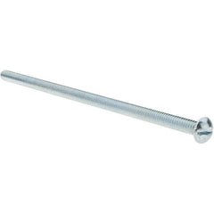 Value Collection - 1/4-20 UNC, 6" Length Under Head Slotted Drive Machine Screw - Round Head, Grade 2 Alloy Steel, Zinc-Plated Finish, Without Washer - Apex Tool & Supply