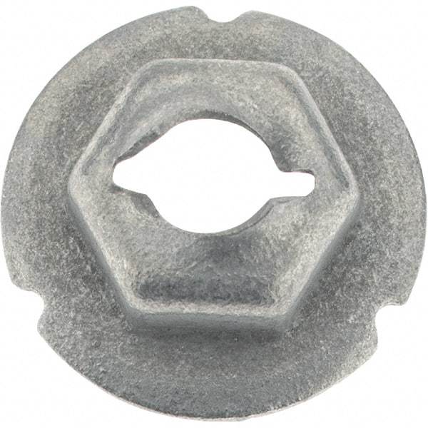 Value Collection - 3/16" Hole Diam, 5/8" OD, 3/8" Width Across Flats Washer Lock Nut - Zinc-Plated Spring Steel, For Use with Non Threaded Fasteners - Apex Tool & Supply