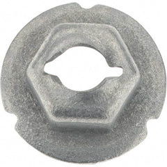 Value Collection - 3/16" Hole Diam, 5/8" OD, 3/8" Width Across Flats Washer Lock Nut - Zinc-Plated Spring Steel, For Use with Non Threaded Fasteners - Apex Tool & Supply