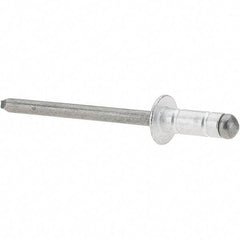 RivetKing - Dome Head Aluminum Multi Grip Blind Rivet - Steel Mandrel, 0.047" to 0.252" Grip, 0.415" Length Under Head, 5/32" Body Diam - Apex Tool & Supply