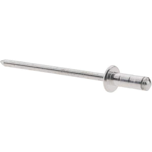 Value Collection - Dome Head Aluminum Multi Grip Blind Rivet - Steel Mandrel, 0.039" to 0.189" Grip, 0.328" Length Under Head, 1/8" Body Diam - Apex Tool & Supply