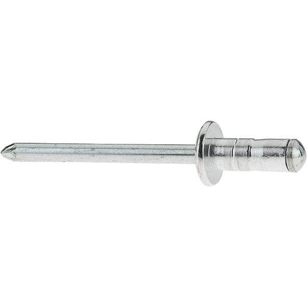 RivetKing - Dome Head Aluminum Multi Grip Blind Rivet - Steel Mandrel, 0.063" to 0.252" Grip, 0.44" Length Under Head, 3/16" Body Diam - Apex Tool & Supply