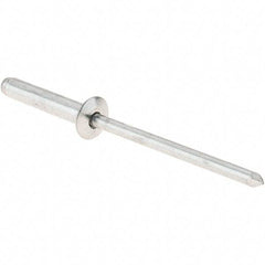 RivetKing - Size 4-8 Dome Head Aluminum Open End Blind Rivet - Aluminum Mandrel, 3/8" to 1/2" Grip, 1/8" Body Diam - Apex Tool & Supply