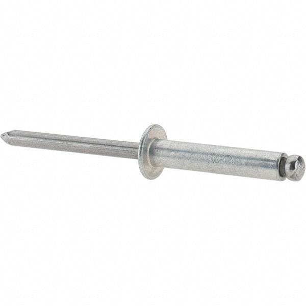 Value Collection - Size 612 Dome Head Steel Open End Blind Rivet - Steel Mandrel, 0.626" to 3/4" Grip, 3/8" Head Diam, 0.192" to 0.196" Hole Diam, 0.95" Length Under Head, 3/16" Body Diam - Apex Tool & Supply