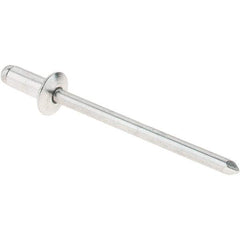 RivetKing - Size 4-2 Dome Head Aluminum Open End Blind Rivet - Aluminum Mandrel, 1/8" Max Grip, 1/8" Body Diam - Apex Tool & Supply