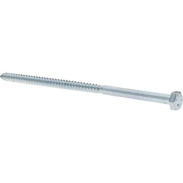 Value Collection - 1/4 Screw, 6" Length Under Head, Steel, Hex Head Lag Screw - Zinc-Plated, Grade 2 - Apex Tool & Supply