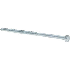 Value Collection - 1/4 Screw, 6" Length Under Head, Steel, Hex Head Lag Screw - Zinc-Plated, Grade 2 - Apex Tool & Supply
