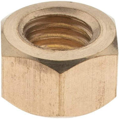 Value Collection - 3/8-16 UNC Brass Right Hand Hex Nut - 9/16" Across Flats, 21/64" High - Apex Tool & Supply