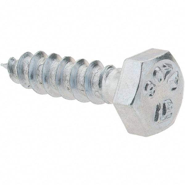 Value Collection - 1/4 Screw, 1" Length Under Head, Steel, Hex Head Lag Screw - Zinc-Plated, Grade 2 - Apex Tool & Supply