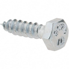 Value Collection - 1/4 Screw, 1" Length Under Head, Steel, Hex Head Lag Screw - Zinc-Plated, Grade 2 - Apex Tool & Supply