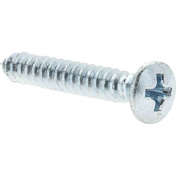 Value Collection - #10 Oval Head Phillips Sheet Metal Screw - Steel, 1-1/4" OAL, AISI 1016, ANSI/ASME B18.6.4, ASME B18.6.3 & SAE J933, Grade 1016-1024 - Apex Tool & Supply
