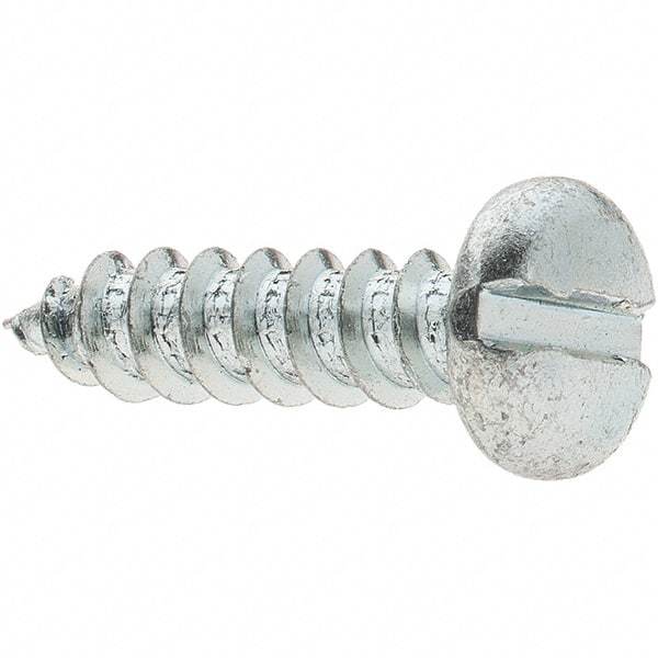 Value Collection - #14 Pan Head Slotted Sheet Metal Screw - Steel, 1" Length Under Head, Grade 2 - Apex Tool & Supply