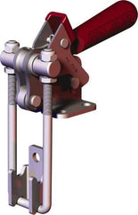 De-Sta-Co - 2,0001 Lb Capacity, Vertical, U Hook, Flanged Base, Carbon Steel Pull Action Latch Clamp - 2.46" Drawing Movement, 5.77" OAL, Threaded U Hook, Straight Handle - Apex Tool & Supply