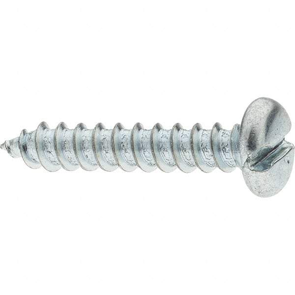 Value Collection - #14 Pan Head Slotted Sheet Metal Screw - Steel, 1-1/4" Length Under Head, Grade 2 - Apex Tool & Supply
