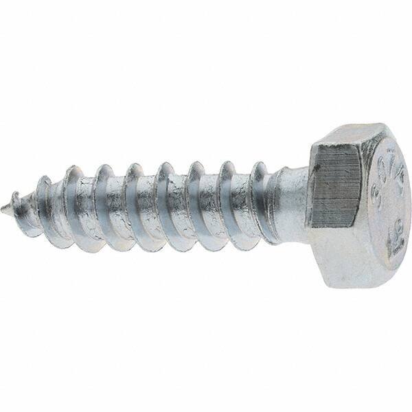 Value Collection - 5/16 Screw, 1-1/4" Length Under Head, Steel, Hex Head Lag Screw - Zinc-Plated, Grade 2 - Apex Tool & Supply