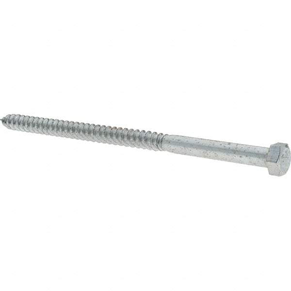 Value Collection - 3/8 Screw, 7" Length Under Head, Steel, Hex Head Lag Screw - Zinc-Plated, Grade 2 - Apex Tool & Supply