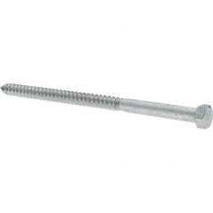 Value Collection - 3/8 Screw, 7" Length Under Head, Steel, Hex Head Lag Screw - Zinc-Plated, Grade 2 - Apex Tool & Supply
