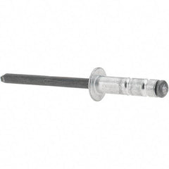 RivetKing - Dome Head Aluminum Open End Blind Rivet - Steel Mandrel, 0.252" to 0.504" Grip, 0.731" Length Under Head, 3/16" Body Diam - Apex Tool & Supply