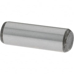 Value Collection - 1/4" Diam x 3/4" Pin Length Grade 8 Alloy Steel Standard Dowel Pin - C 50-58 Hardness, 12,800 Lb Breaking Strength, 1 Beveled & 1 Rounded End - Apex Tool & Supply