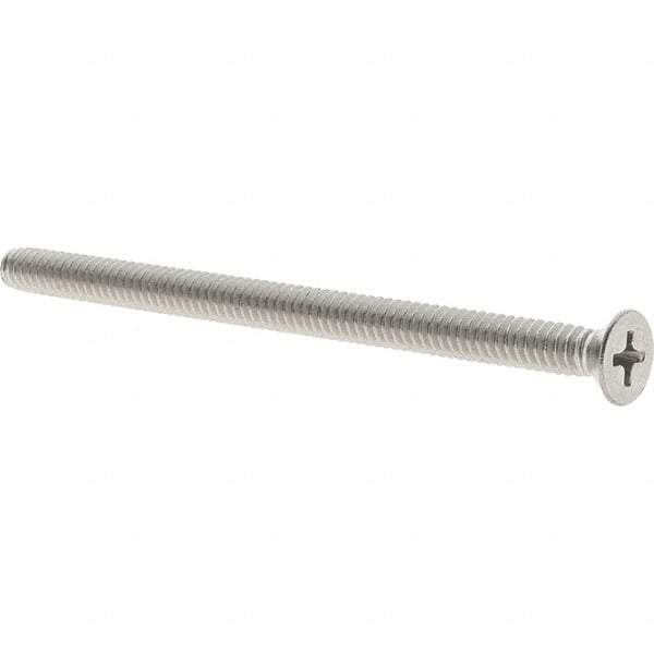 Value Collection - #10-24 UNC, 3" OAL Phillips Drive Machine Screw - Flat Head, Grade 18-8 Stainless Steel, Uncoated, Without Washer - Apex Tool & Supply
