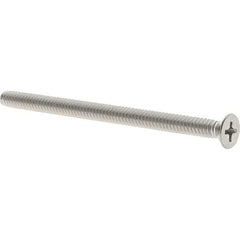 Value Collection - #10-24 UNC, 3" OAL Phillips Drive Machine Screw - Flat Head, Grade 18-8 Stainless Steel, Uncoated, Without Washer - Apex Tool & Supply