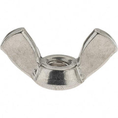 Value Collection - #8-32 UNC, Stainless Steel Standard Wing Nut - Grade 18-8, 0.72" Wing Span, 0.47" Wing Span - Apex Tool & Supply