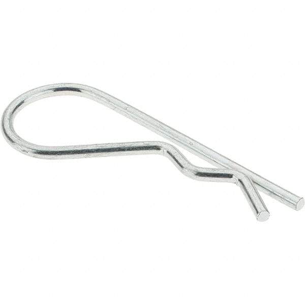 Value Collection - 3/8 to 5/8" Shaft Diam, 2-5/16" Long, 3/32" Wire Diam, Hair Pin Cotter - Grade 2 Spring Steel, Plain Steel Finish - Apex Tool & Supply