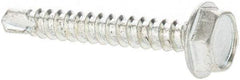 Value Collection - #6, Hex Washer Head, Hex Drive, 1" Length Under Head, #2 Point, Self Drilling Screw - Grade 1016-1024 Steel, Zinc-Plated Finish - Apex Tool & Supply