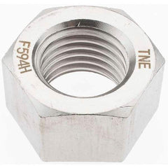 Value Collection - 1-1/4 - 7 UNC Stainless Steel Right Hand Hex Nut - 1-7/8" Across Flats, 1-1/16" High, Uncoated - Apex Tool & Supply