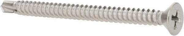 Value Collection - #10, Flat Head, Phillips Drive, 2-1/2" OAL, #3 Point, Self Drilling Screw - Grade 410 Stainless Steel - Apex Tool & Supply