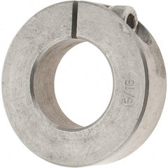 Value Collection - 15/16" Bore, Stainless Steel, One Piece One Piece Split Shaft Collar - 1-3/4" Outside Diam, 1/2" Wide - Apex Tool & Supply
