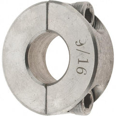 Value Collection - 9/16" Bore, Stainless Steel, Two Piece Shaft Collar - 1-5/16" Outside Diam, 7/16" Wide - Apex Tool & Supply