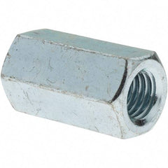 Value Collection - M12x1.75 Metric Coarse, 36mm OAL Steel Standard Coupling Nut - Zinc-Plated Finish, 19mm Width Across Flats, 21.1mm Width Across Points - Apex Tool & Supply