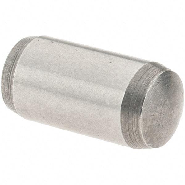 Value Collection - 6mm Diam x 12mm Pin Length Alloy Steel Dowel Pin - 1 Rounded & 1 Threaded End - Apex Tool & Supply