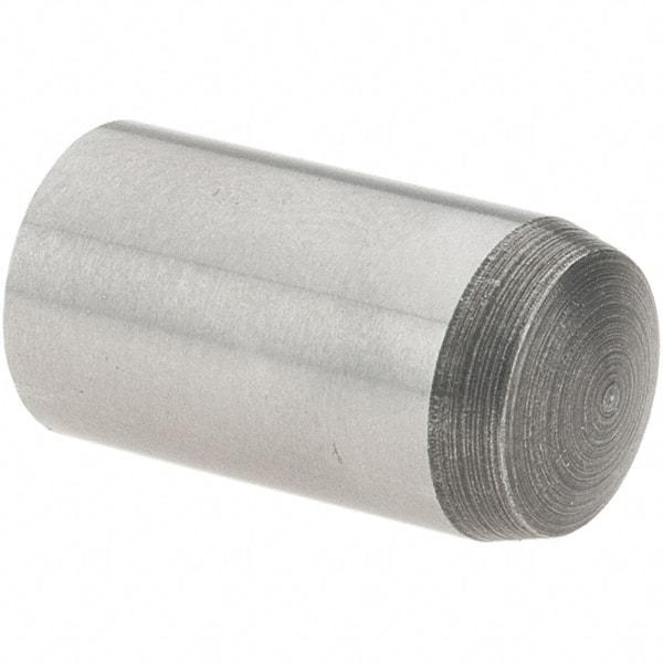 Value Collection - 8mm Diam x 16mm Pin Length Grade 8 Alloy Steel Precision Dowel Pin - Bright Finish, 1 Rounded End - Apex Tool & Supply
