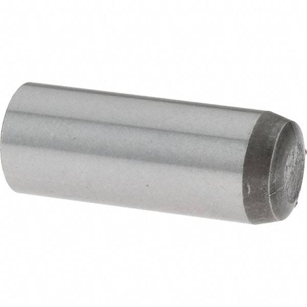 Value Collection - 6mm Diam x 16mm Pin Length Grade 8 Alloy Steel Precision Dowel Pin - Bright Finish, 1 Rounded End - Apex Tool & Supply
