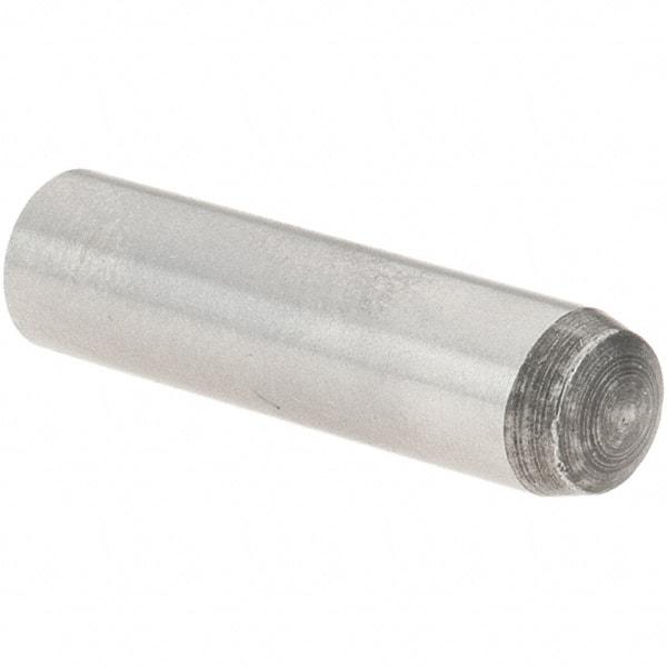Value Collection - 6mm Diam x 24mm Pin Length Grade 8 Alloy Steel Precision Dowel Pin - Bright Finish, 1 Rounded End - Apex Tool & Supply