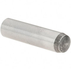Value Collection - 6mm Diam x 24mm Pin Length Grade 8 Alloy Steel Precision Dowel Pin - Bright Finish, 1 Rounded End - Apex Tool & Supply