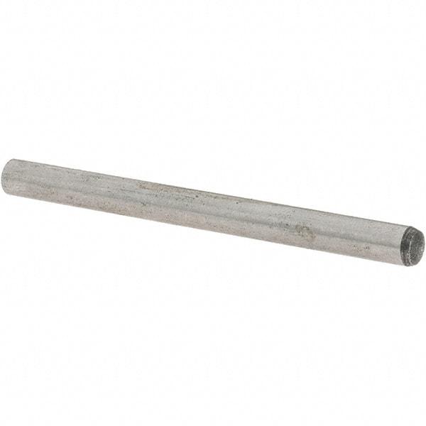 Value Collection - 4mm Diam x 50mm Pin Length Grade 8 Steel Precision Dowel Pin - Bright Finish, 1 Rounded End - Apex Tool & Supply