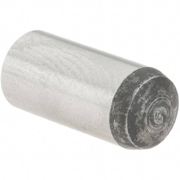 Value Collection - 6mm Diam x 14mm Pin Length Grade 8 Alloy Steel Precision Dowel Pin - Bright Finish, 1 Rounded End - Apex Tool & Supply