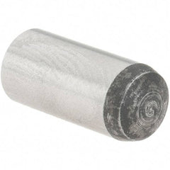 Value Collection - 6mm Diam x 14mm Pin Length Grade 8 Alloy Steel Precision Dowel Pin - Bright Finish, 1 Rounded End - Apex Tool & Supply